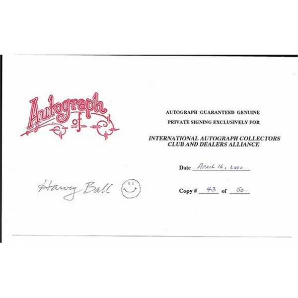 Smiley Face Creator Harvey Ball signed card