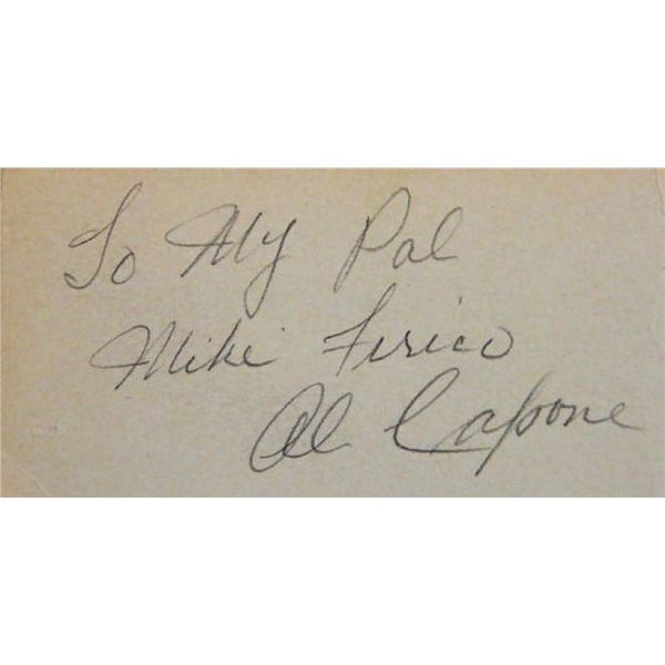 Gangster Al Capone signature slip
