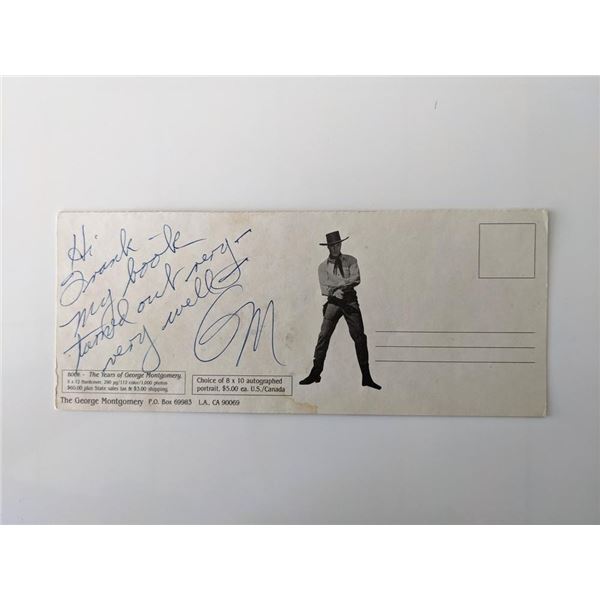 George Montgomery signed postcard