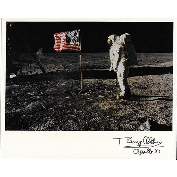 Moonwalker Buzz Aldrin signed nasa photograph