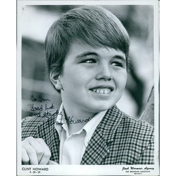 The Andy Griffith Show Clint Howard signed photo. JSA Authenticated