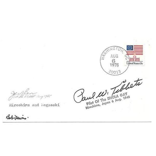Enola Gay Paul W., LEWIS, Bob & BESER Jacob TIBBETS Signed Cover