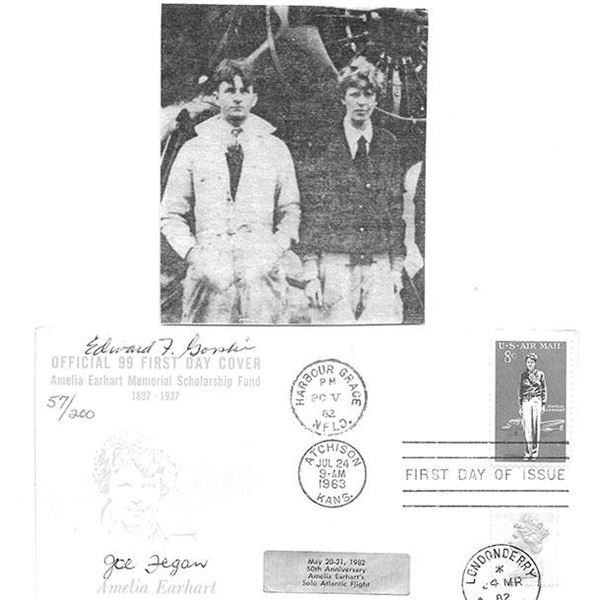 Amelia Earhart Mechanic Edward Gorski Signed Cover