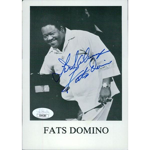Musician Fats Domino signed photo. JSA Authenticated