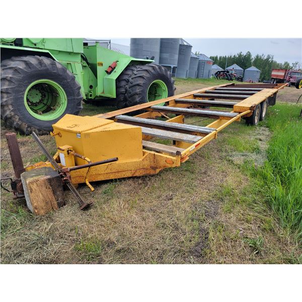 Yellow Bale Wagon 30 ft, metal & wood floor, ball hitch, Located at 23012 Twp 604, North West of Tho