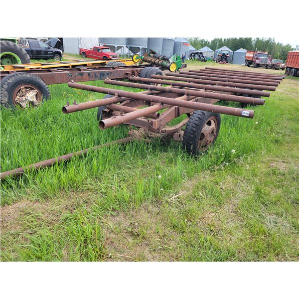 Homemade bale wagon frame, 27 ft, Located at 23012 Twp 604, North West of Thorhild. Viewing is July