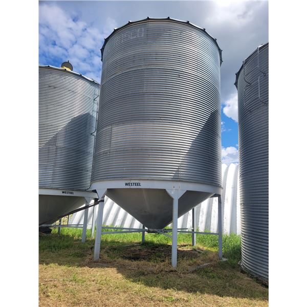 Westeel Rosco 6 ring Hopper Bottom grain bin. Located at 23012 Twp 604, North West of Thorhild. View