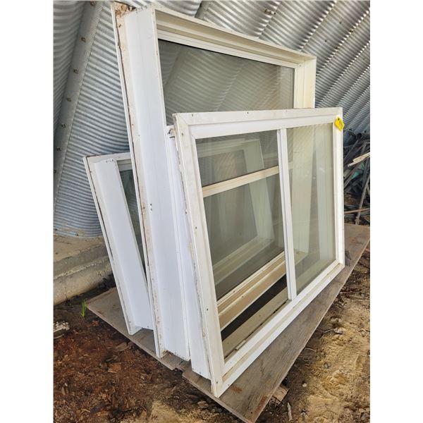 Assort.  windows approx. 63 x 49 1/2 , 36'X 63".   Located at 23012 Twp 604, North West of Thorhild.
