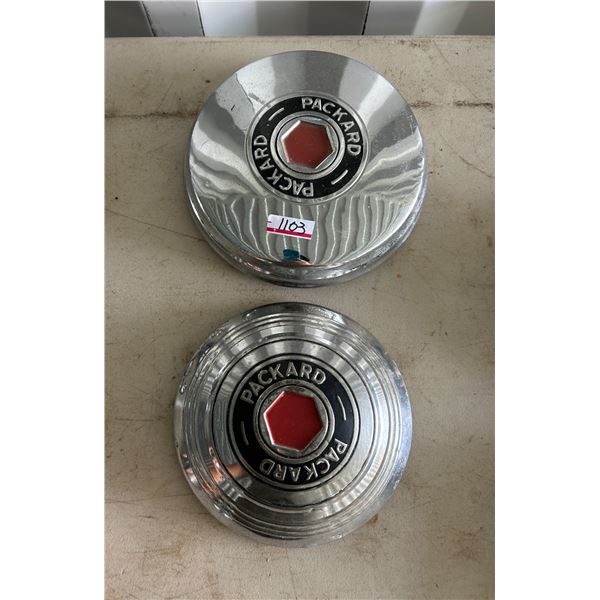 2 Packard Hubcaps, selling together