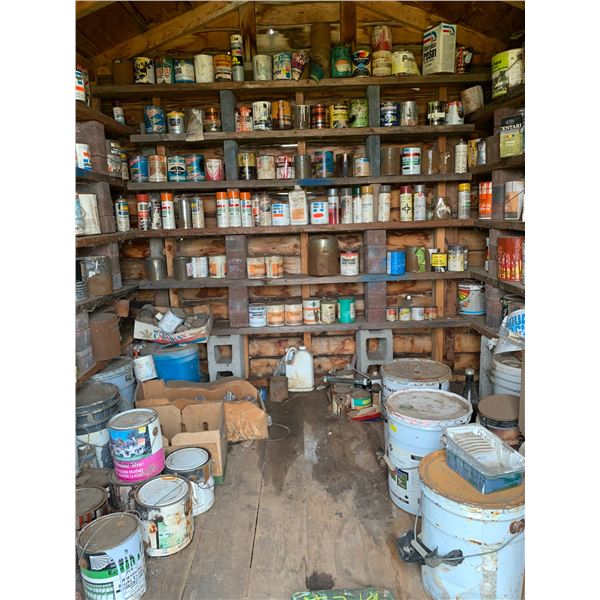 Large qty of paint etc. Note : Paint to be removed by 5pm July 9