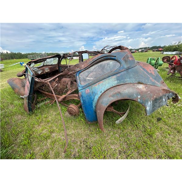 Chev 2dr c/w motor, tranny, sold as is, model 1211, SN: 8-121180696