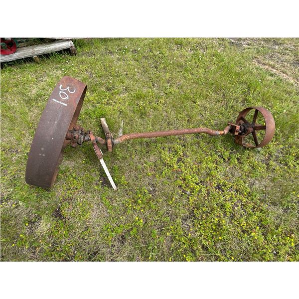 27" & 13" steel wheels w/axle