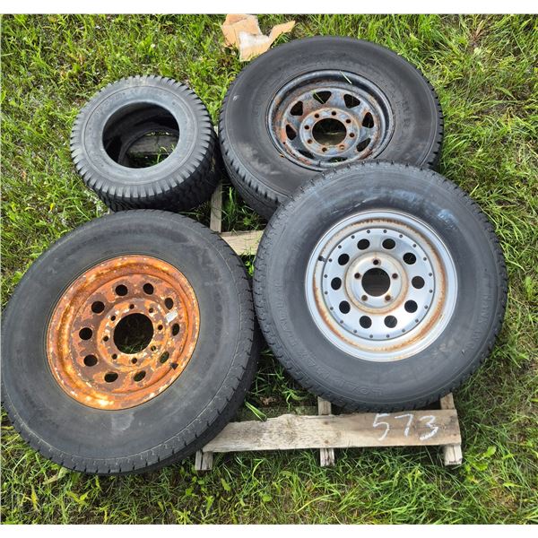 1-15" tire, 1-16" tire, and a quad tire