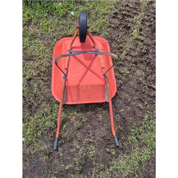 Orange wheelbarrow