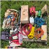 Image 1 : Singer elec. sewing machine, ext. cord, miter box, misc. tools
