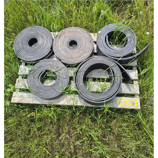 5 rolls of 3-6" rubber belting