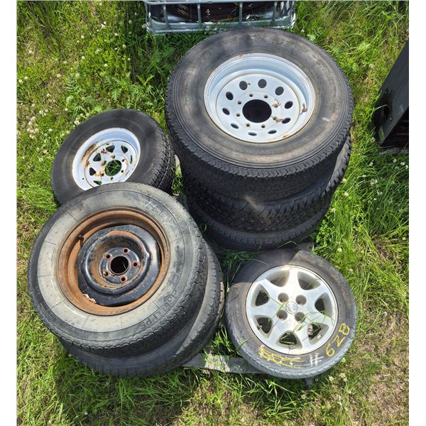 8 various tires & rims, selling all together