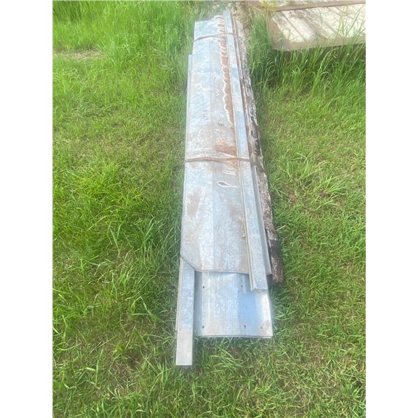 Garage door tracks & approx. 6 galv metal bin sheets 10ft