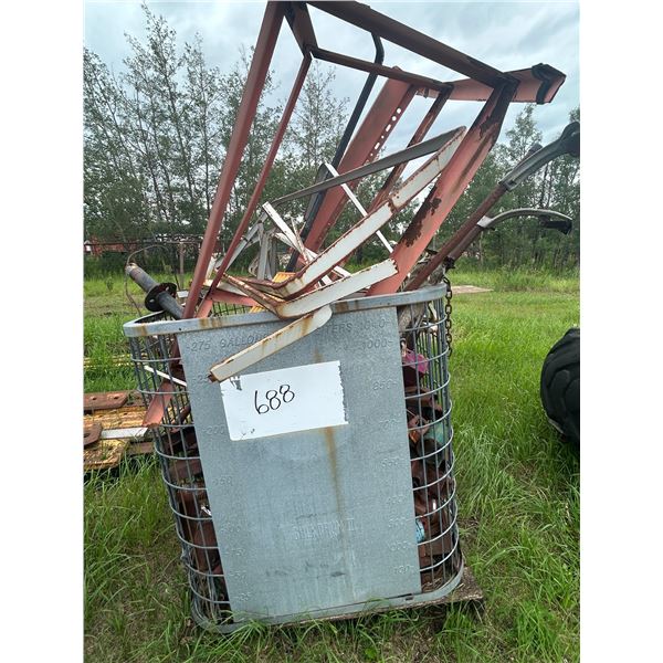 Crate of scrap iron