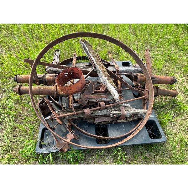 Old wagon wheel parts