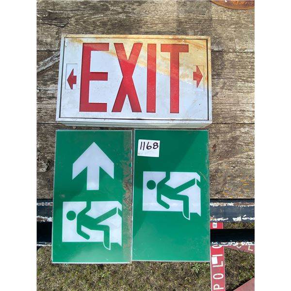 3 exit signs