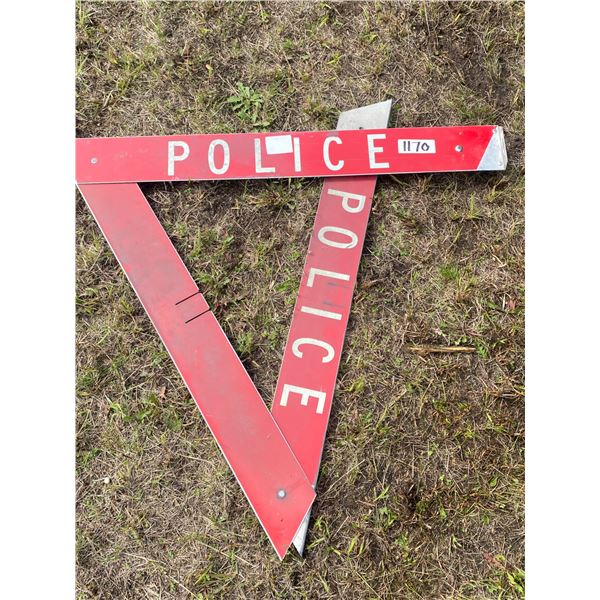 Police sign, 36" x 4"