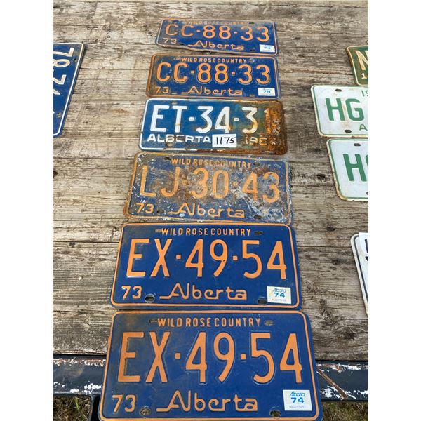 5- 1973 plates & 1-1964 licence plate