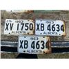 Image 1 : 3 white 1963 licence plates