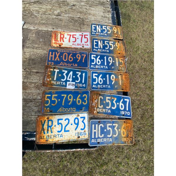 12 licence plates-1-1964, 1-1966, 1-1965, 6-1970,1-1971,1-1973,1-1974, selling all together