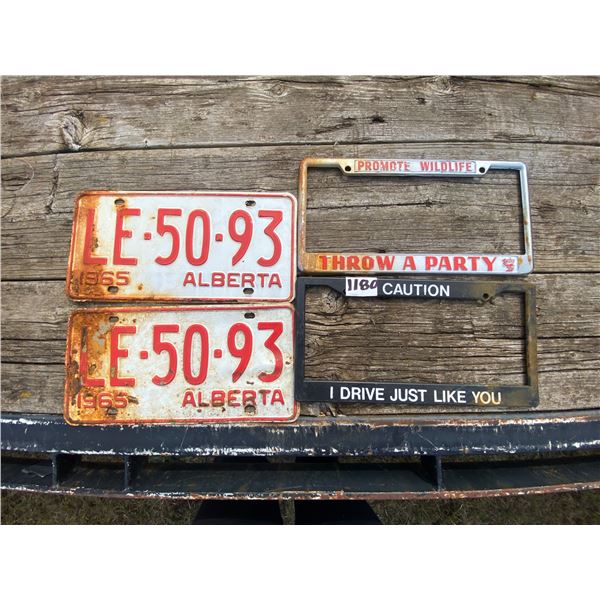 2- 1965 plates & plate covers