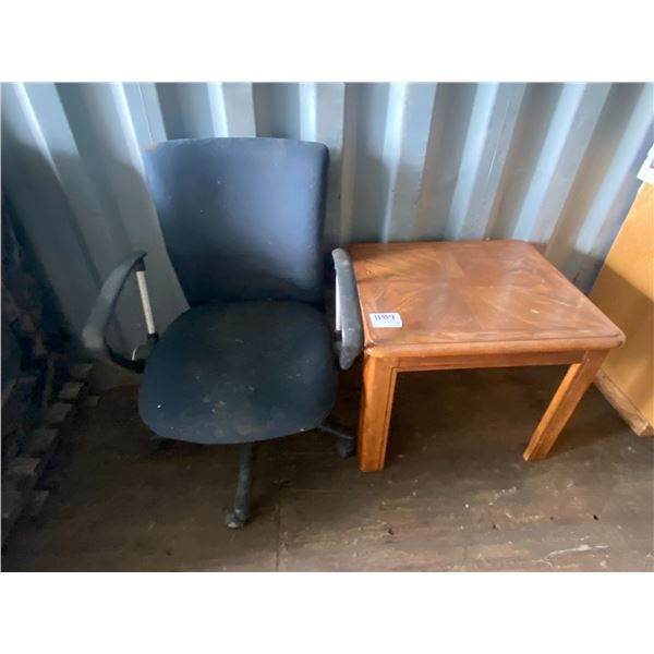 Computer chair, and small table