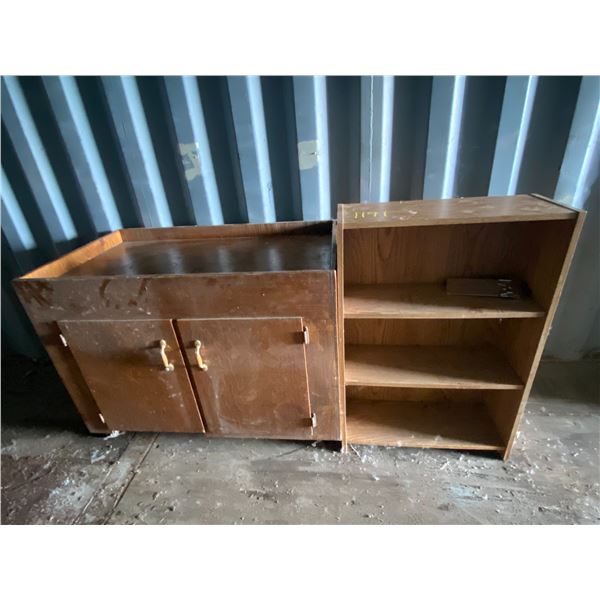 one cabinet & book shelf