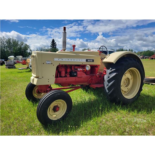 Cockshutt 550 gas, was restored a number of years ago, 16.9-34 rear tires, single hyd, 540 PTO, pull