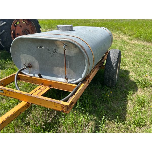 George White galv sprayer tank, approx 200gal c/w single axle