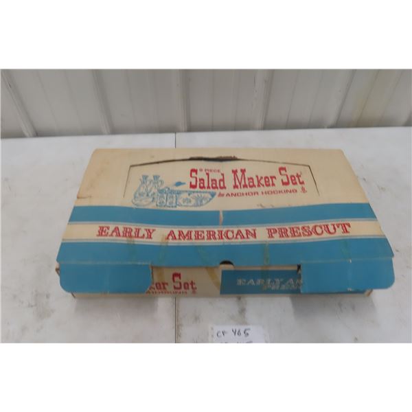 Early American Prescut 9-Piece Salad Maker Set by Anchor Hocking with Box