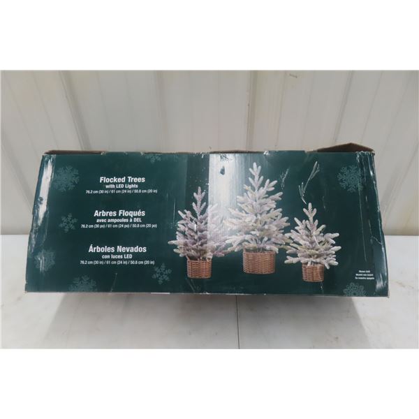 Flock o Christmas Trees with Built-In Lights – Set of 3 (30", 24" and 20")