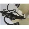 Image 11 : 2 Hanging Light Fixtures: Brushed Stainless with 5 Bubble Glass Shades, 41" Tall & Matte Black with 