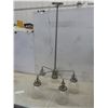 Image 7 : 2 Hanging Light Fixtures: Brushed Stainless with 5 Bubble Glass Shades, 41" Tall & Matte Black with 