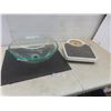 Image 1 : Glass Sink – 5½" H x 16" Across and Bathroom Scale