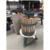 Image 1 : Manual Wine Press with Wood Basket, Vintage Traditional Junior  and Wine Grape Pre-Crusher