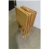Image 4 : Wood Folding TV Tables with Rack – Qty 4