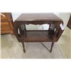 Image 1 : Antique Walnut Magazine Stand – 22" x 23" x 13"
