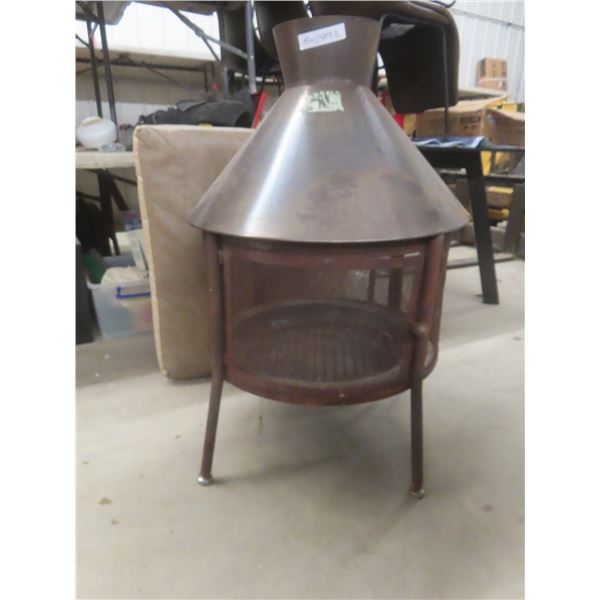 Portable Outdoor Metal Fireplace/Chiminea with Mesh Screen – 39" H x 25" Across