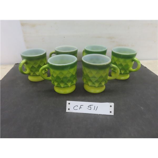 6 Coffee Mugs: 4 Fire-King and 2 Anchor Hocking