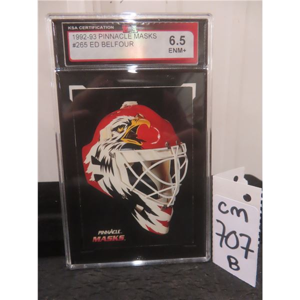 Graded Ed Belfour Pinnacle Masks Card