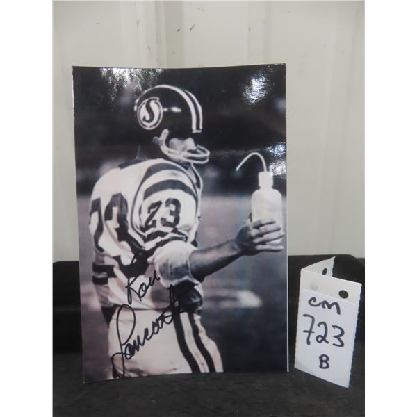 Signed Ron Lancaster 4 × 6 Photo