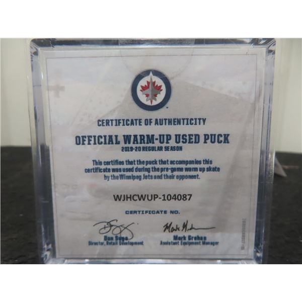 Official Winnipeg Jets vs Carolina Hurricanes Warm Up Puck
