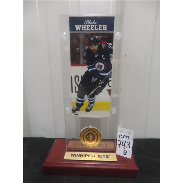 Winnipeg Jets Blake Wheeler Bronze Medallion on Stand