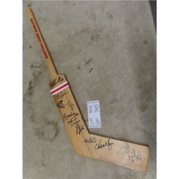 Oldtimers Hockey Challenge Autographed Goal Stick
