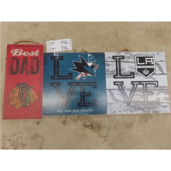 Assorted NHL Wooden Signs